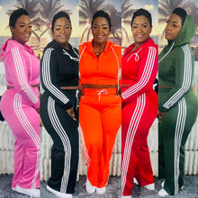 Load image into Gallery viewer, Crop &amp; Stripes jogger sets
